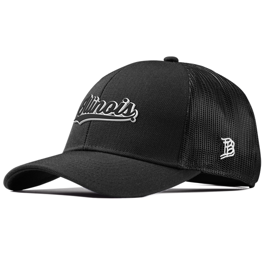 University of Illinois "Vintage Illinois Script" Curved Stretch Trucker Black