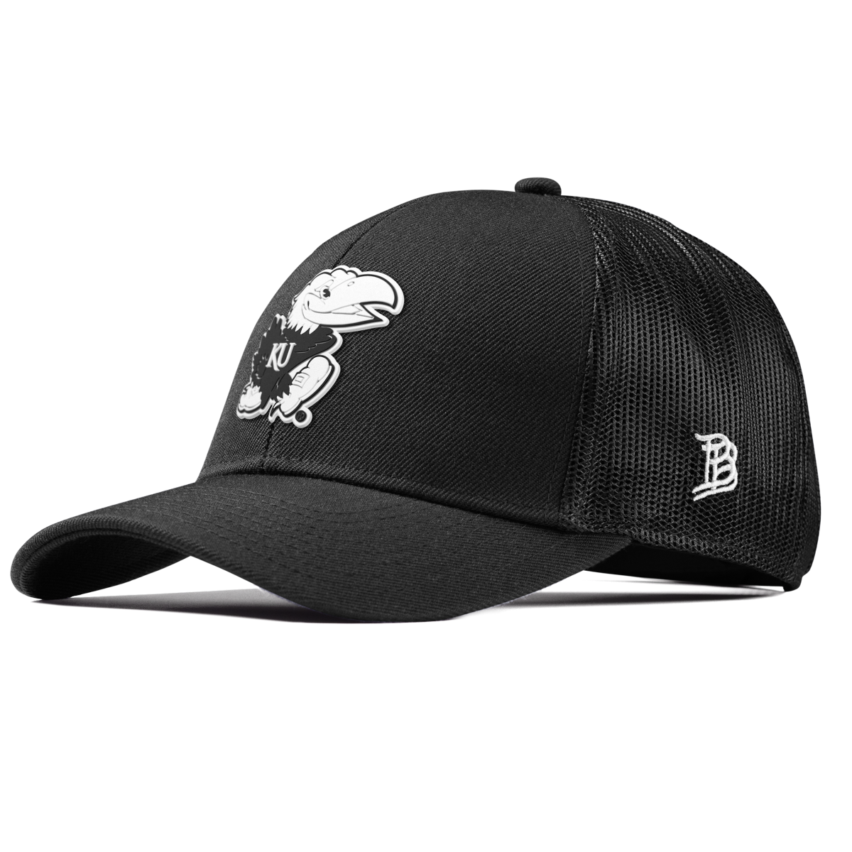 University of Kansas "Vintage Jayhawk" Curved Stretch Trucker Black