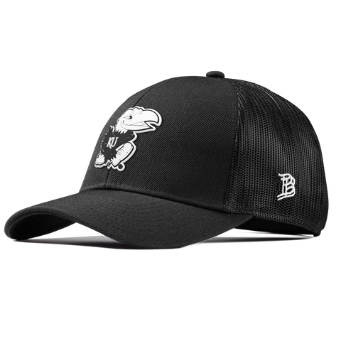 University of Kansas "Vintage Jayhawk" Curved Stretch Trucker Black