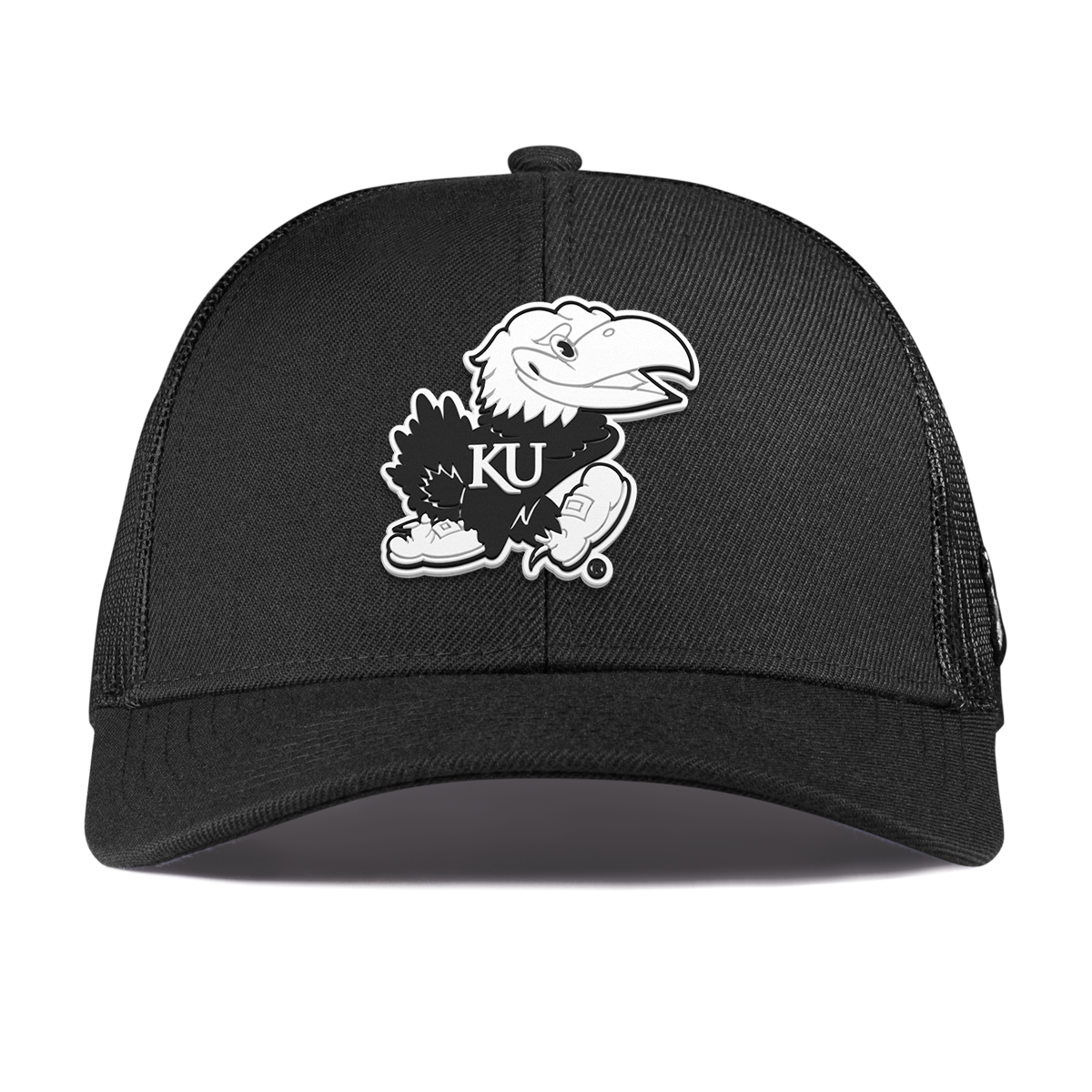 University of Kansas "Vintage Jayhawk" Curved Stretch Trucker Black