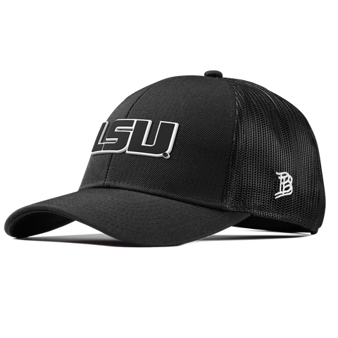 Louisiana State University "Vintage LSU Block" Curved Stretch Trucker Black