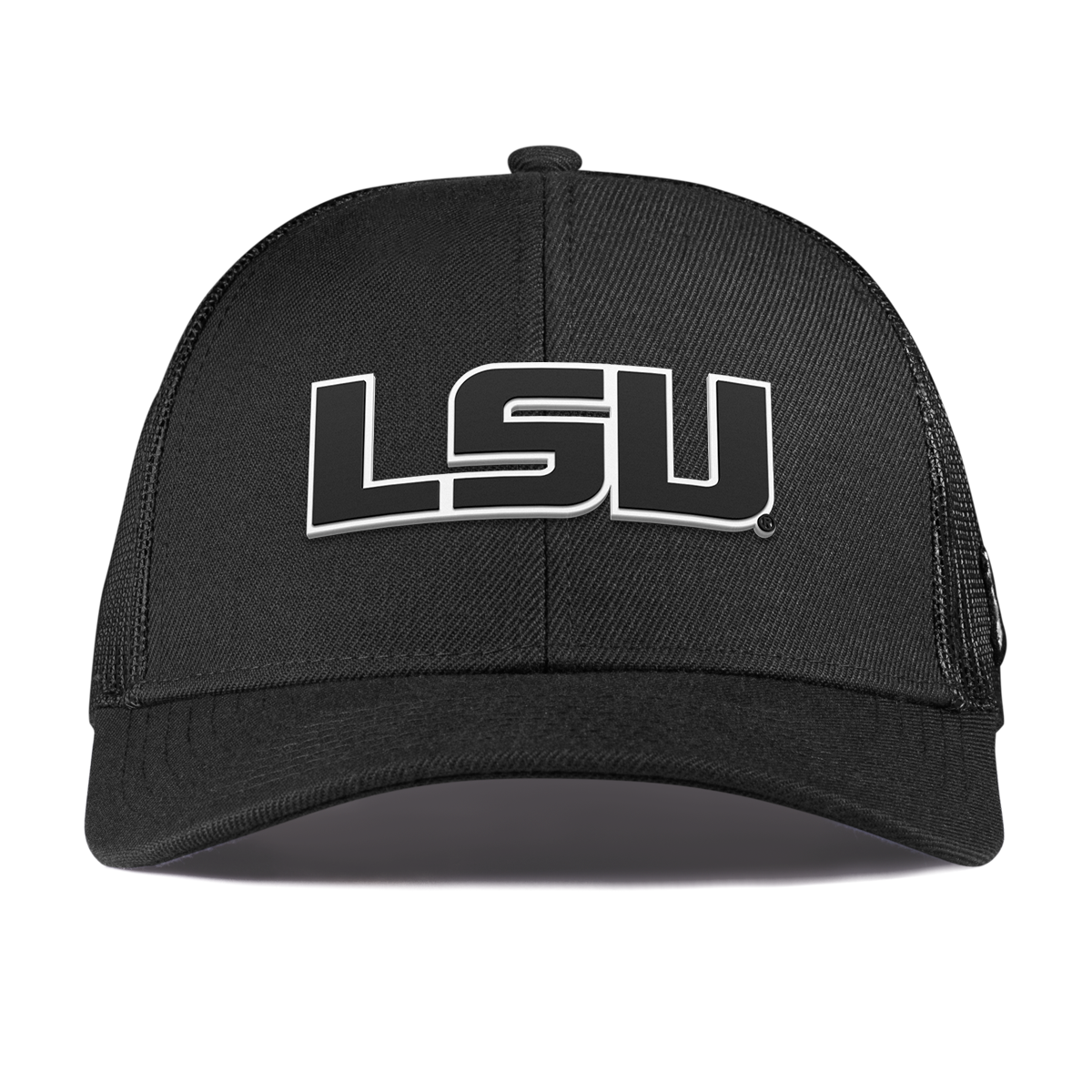 Louisiana State University "Vintage LSU Block" Curved Stretch Trucker Black