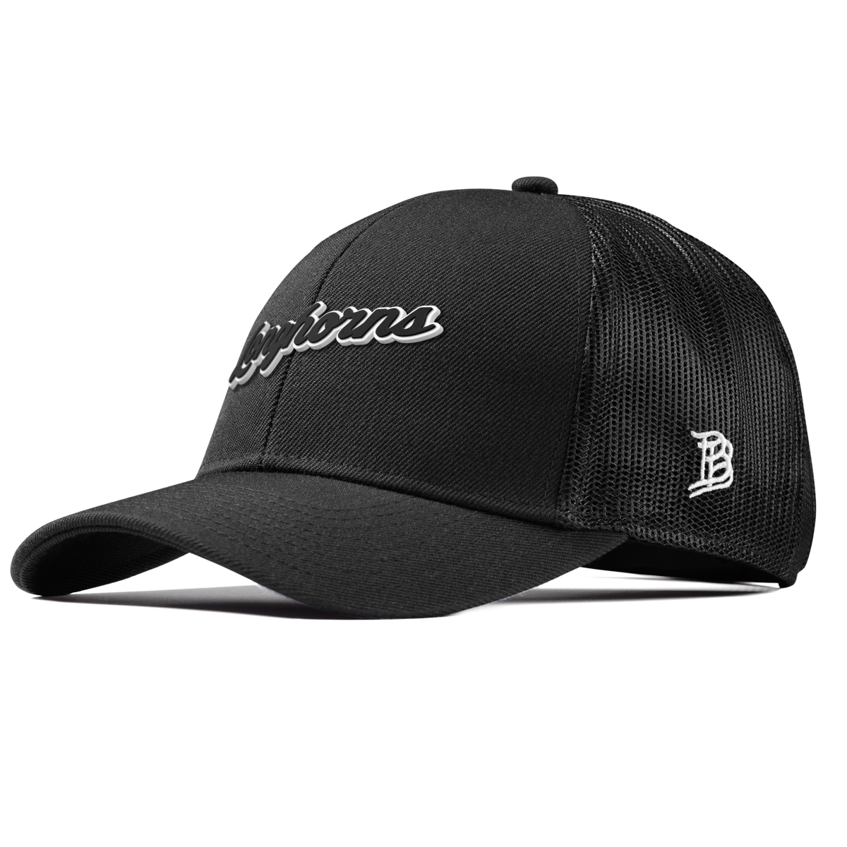 University of Texas "Vintage Texas Longhorn Script" Curved Stretch Trucker Black