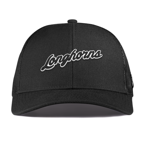 University of Texas "Vintage Texas Longhorn Script" Curved Stretch Trucker Black