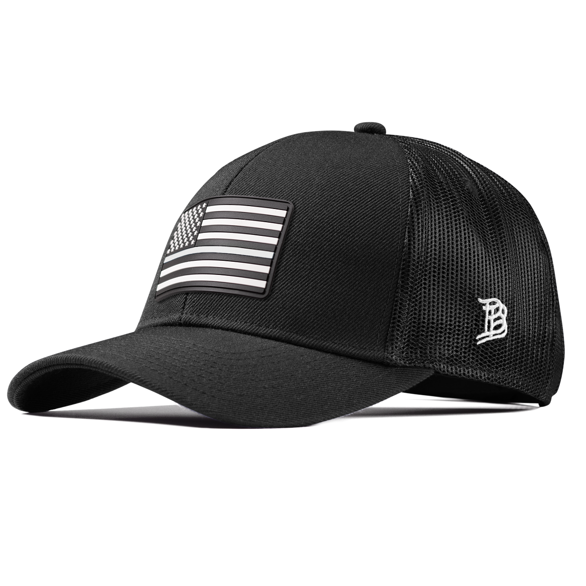 Vintage Old Glory Stretch Snapback Trucker Black