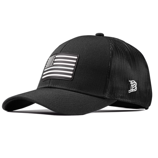 Vintage Old Glory Stretch Snapback Trucker Black