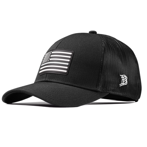 Vintage Old Glory Stretch Snapback Trucker Black