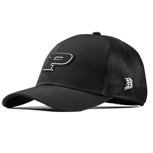 Purdue University "Vintage Purdue Team Logo" Curved Stretch Trucker Black