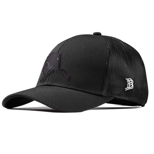 Alaska Vintage Stretch Snapback Trucker Black