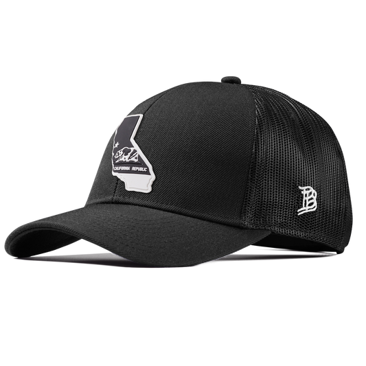 California Vintage Stretch Snapback Trucker Black