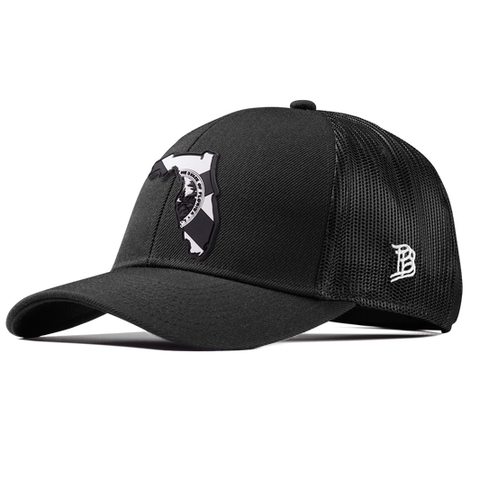 Florida Vintage Stretch Snapback Trucker Black