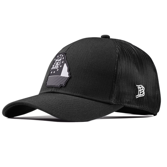 Georgia Vintage Stretch Snapback Trucker Black