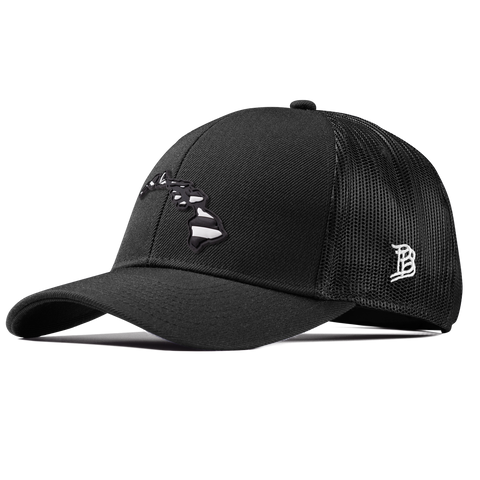 Hawaii Vintage Stretch Snapback Trucker Black