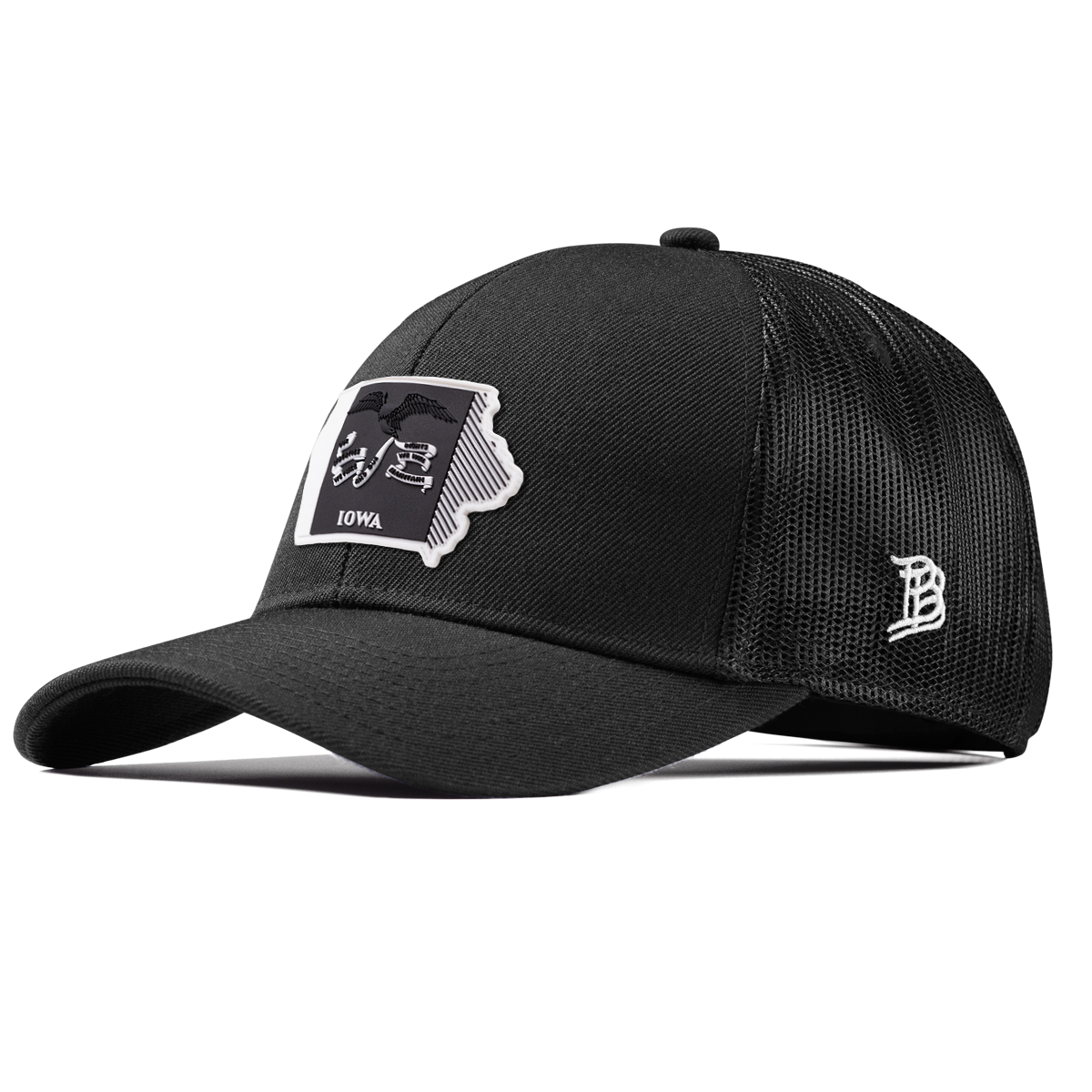 Iowa Vintage Stretch Snapback Trucker Black