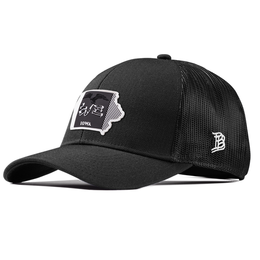 Iowa Vintage Stretch Snapback Trucker Black