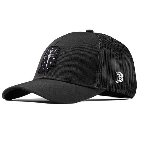 Indiana Vintage Stretch Snapback Trucker Black