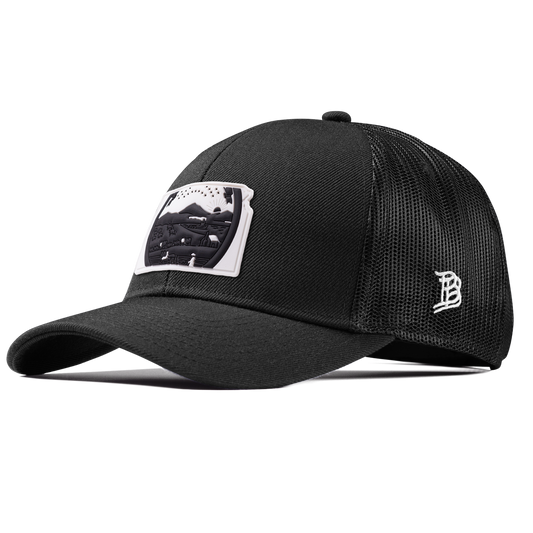 Kansas Vintage Stretch Snapback Trucker Black