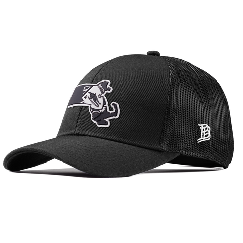 Massachusetts Vintage Stretch Snapback Trucker Black
