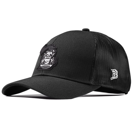 Michigan Vintage Stretch Snapback Trucker Black