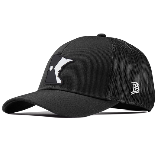 Minnesota Vintage Stretch Snapback Trucker Black