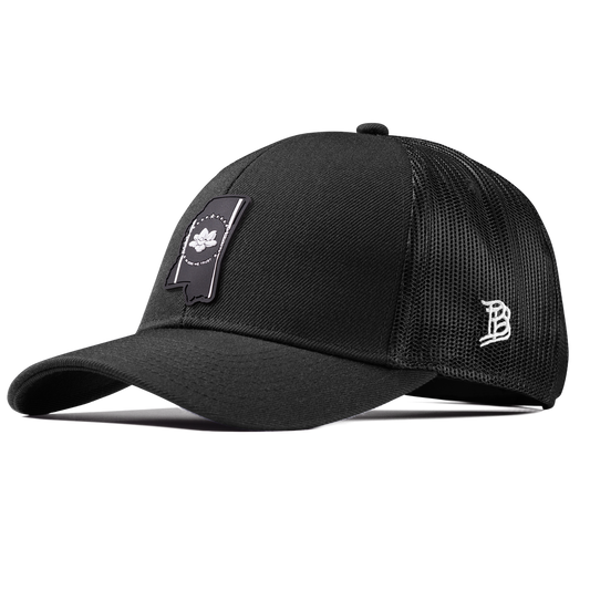 Mississippi Vintage Stretch Snapback Trucker Black