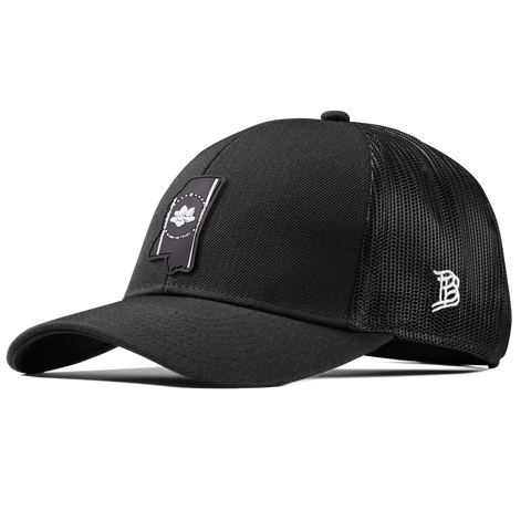 Mississippi Vintage Stretch Snapback Trucker Black