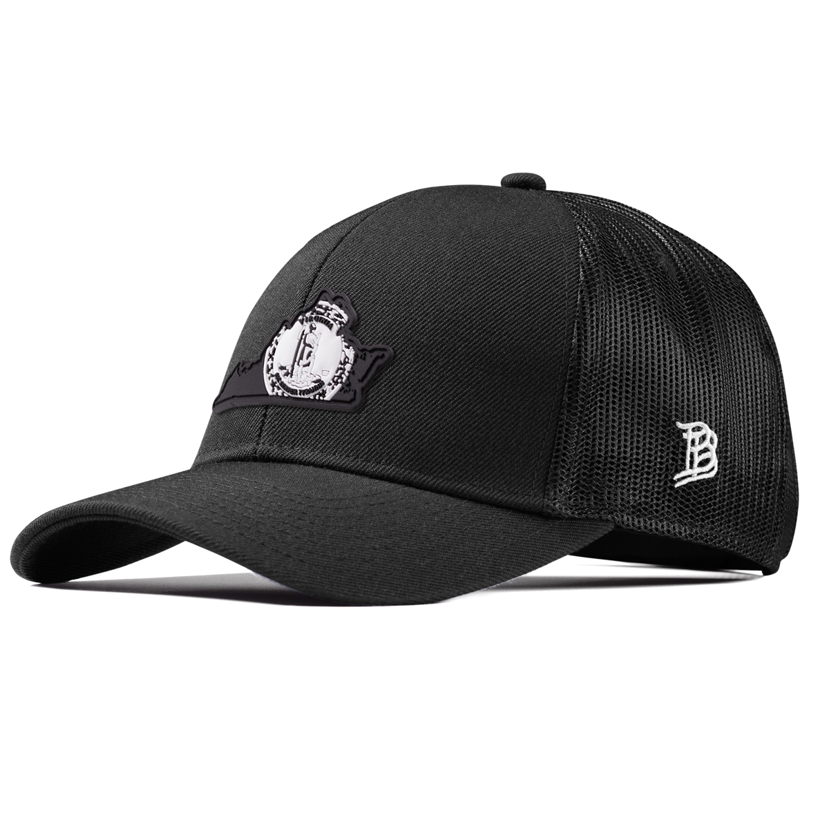 Virginia Vintage Stretch Snapback Trucker Black