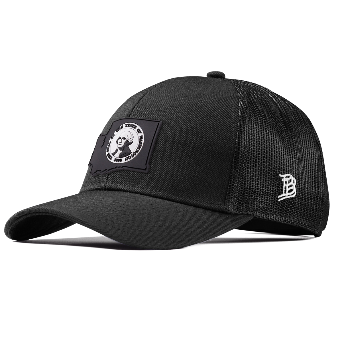 Washington Vintage Stretch Snapback Trucker Black