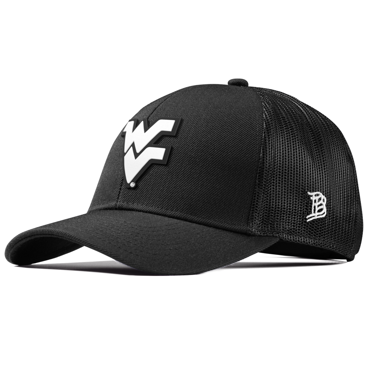 West Virginia University "Vintage West Virginia Team Logo" Curved Stretch Trucker Black