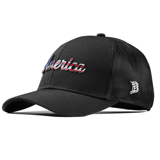 America Stretch Snapback Trucker Black 