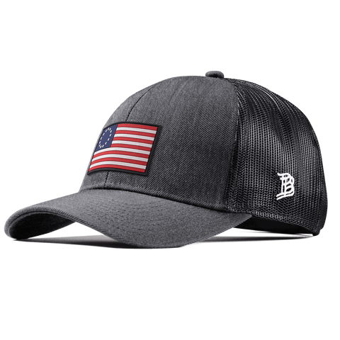 1776 PVC Stretch Snapback Trucker Charcoal