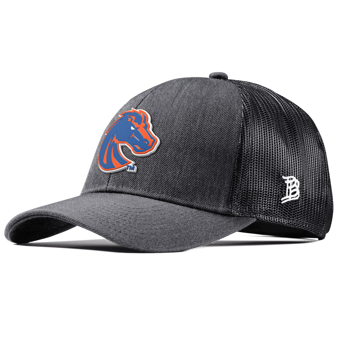 Boise State University "Boise State Broncos Orange" Curved Stretch Trucker Charcoal