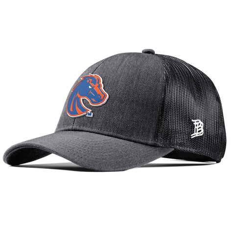 Boise State University "Boise State Broncos Orange" Curved Stretch Trucker Charcoal