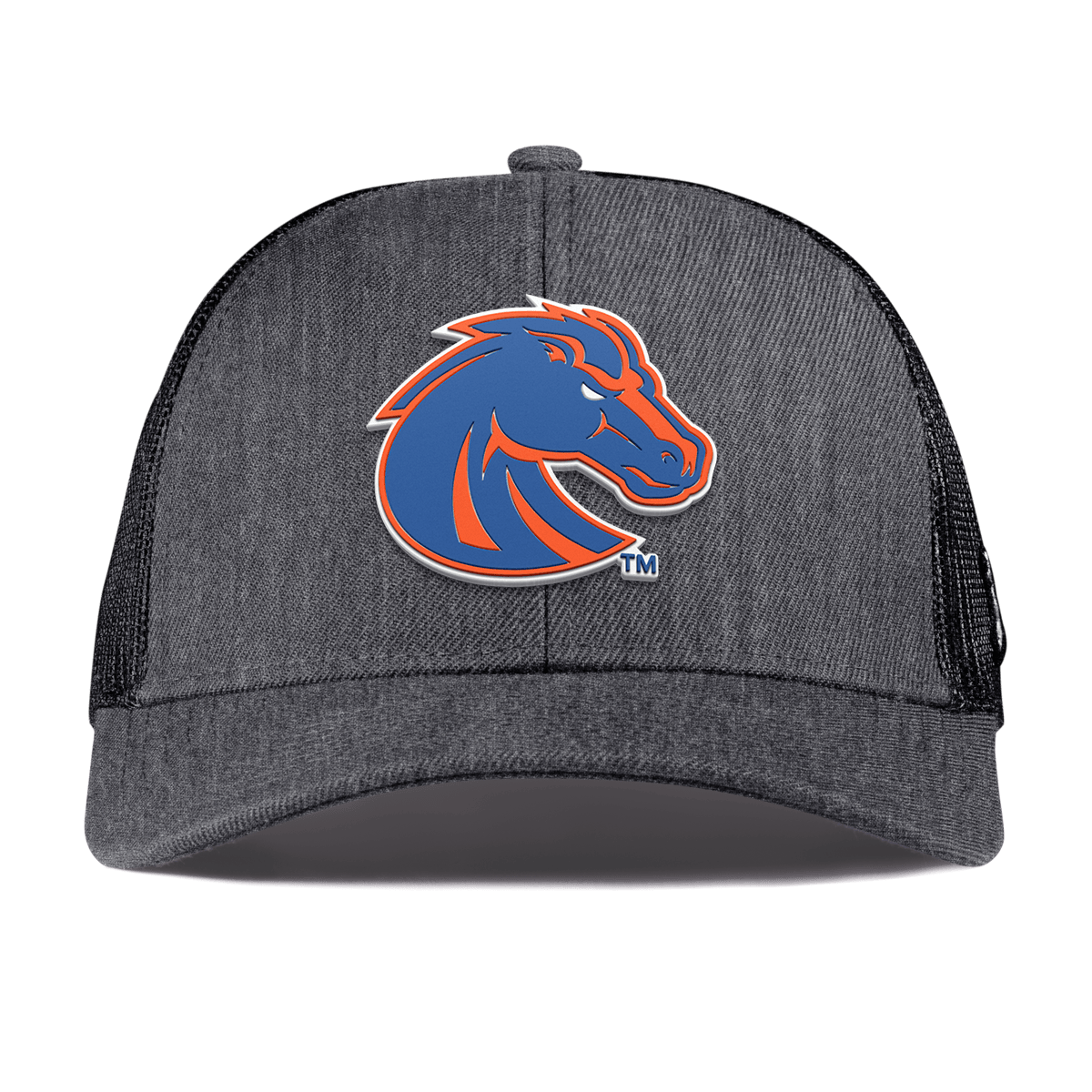 Boise State University "Boise State Broncos Orange" Curved Stretch Trucker Charcoal