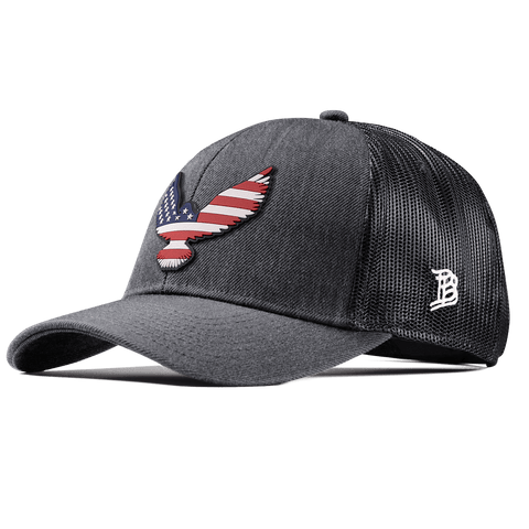 Freedom Eagle PVC Stretch Snapback Trucker Charcoal