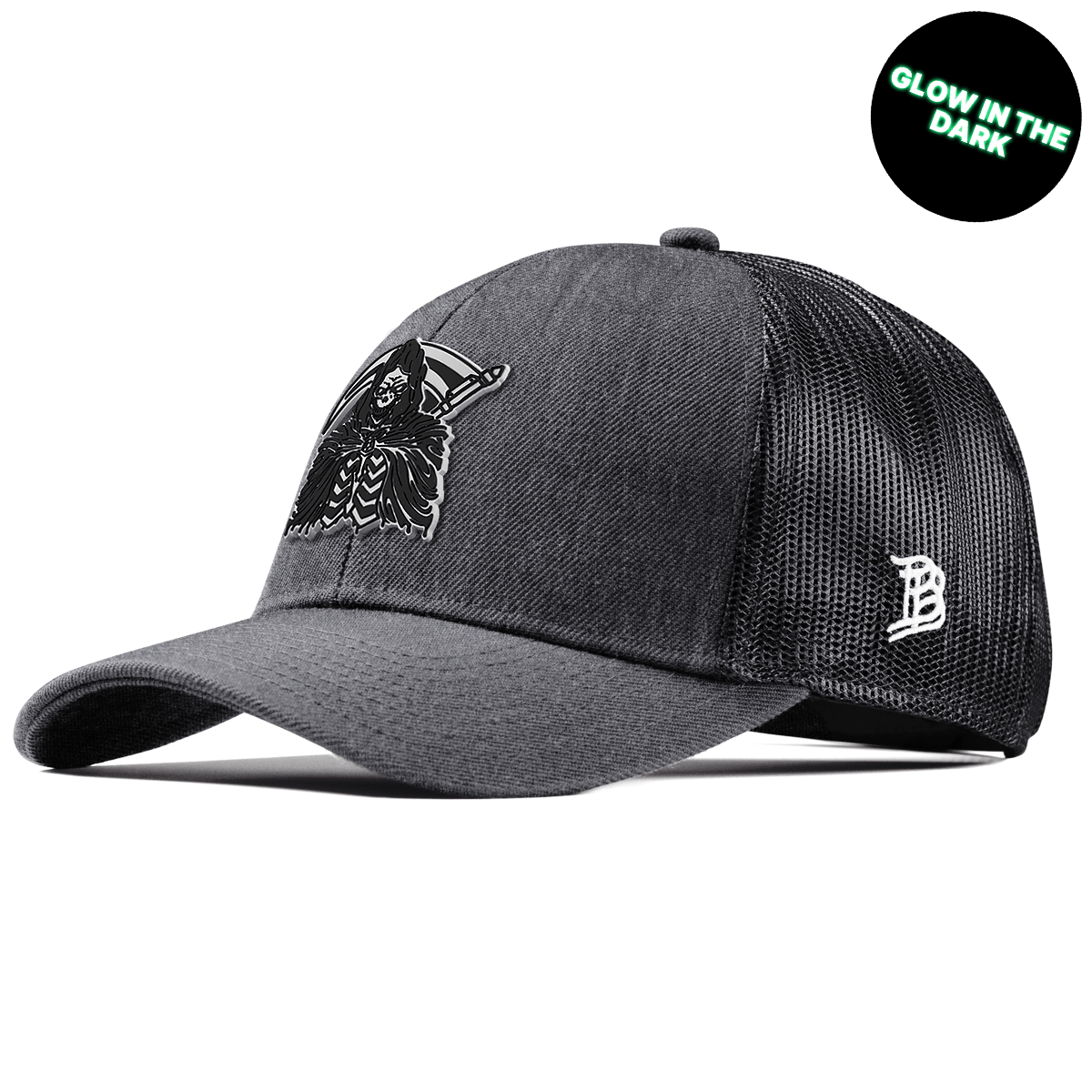 Grim Reaper Glow Stretch Snapback Trucker Charcoal
