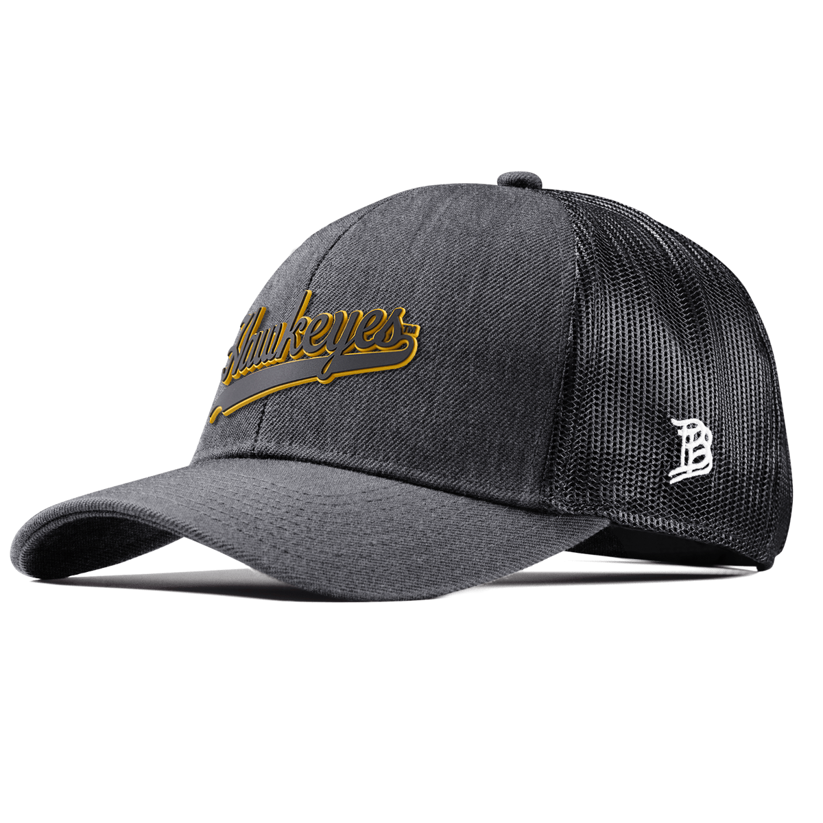University of Iowa "Iowa Hawkeyes Script" Curved Stretch Trucker Charcoal