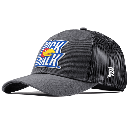 University of Kansas "Kansas Rock Chalk Block" Curved Stretch Trucker Charcoal