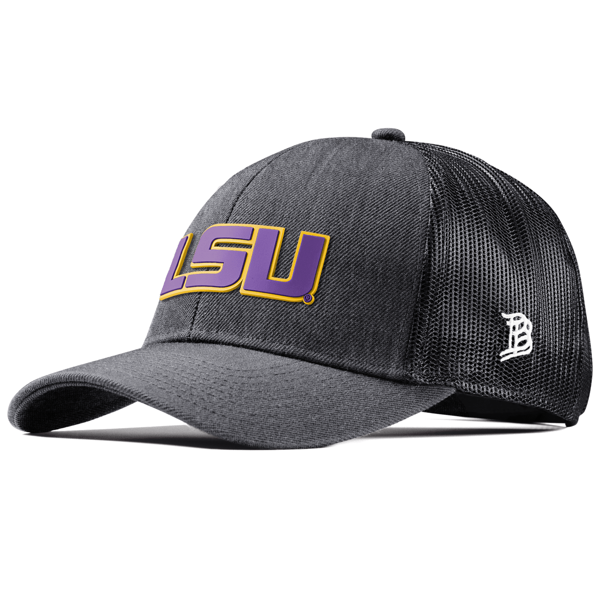 Louisiana State University "LSU Block" Stretch Snapback Trucker Charcoal