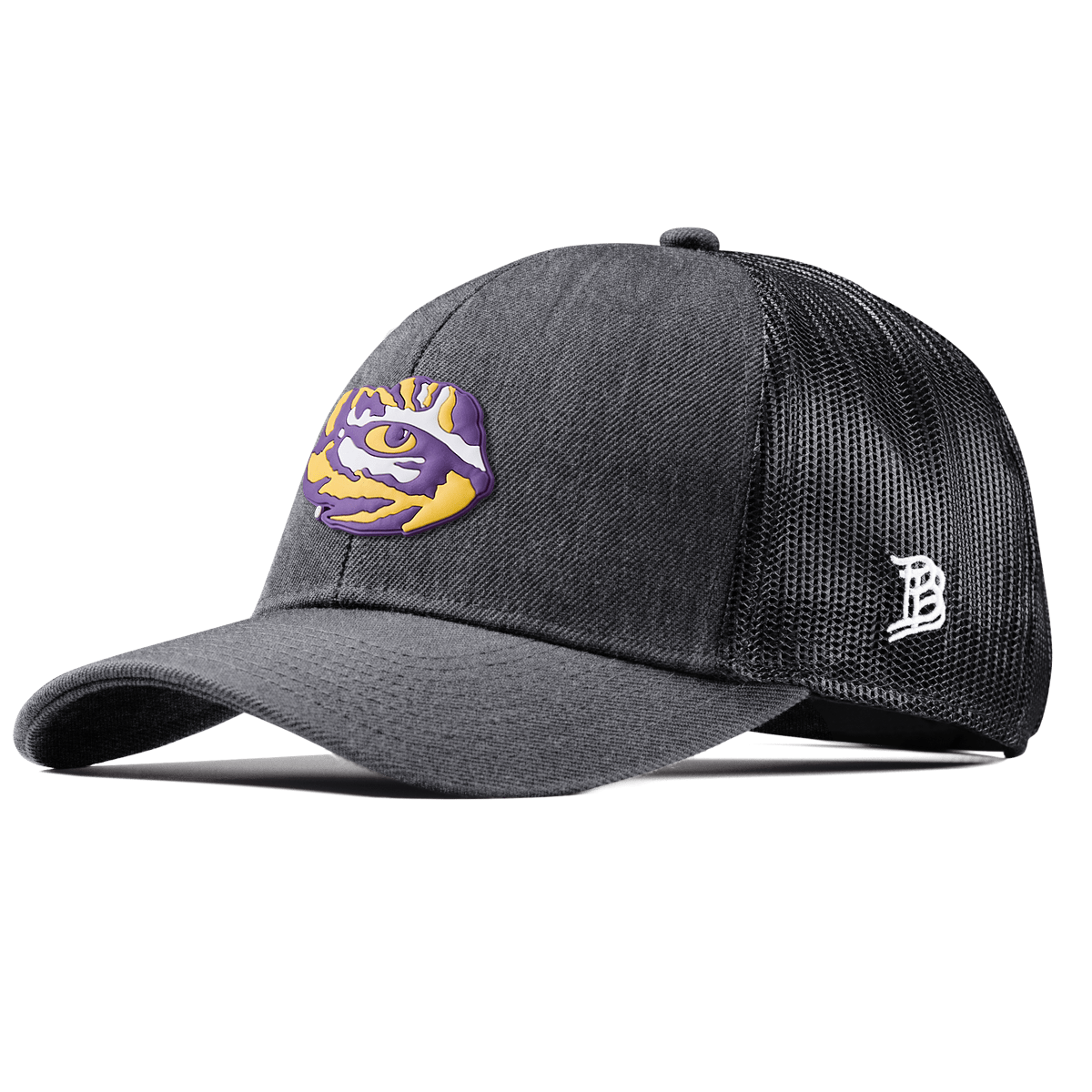 Louisiana State University "LSU Tiger Team Logo" Stretch Snapback Trucker Charcoal