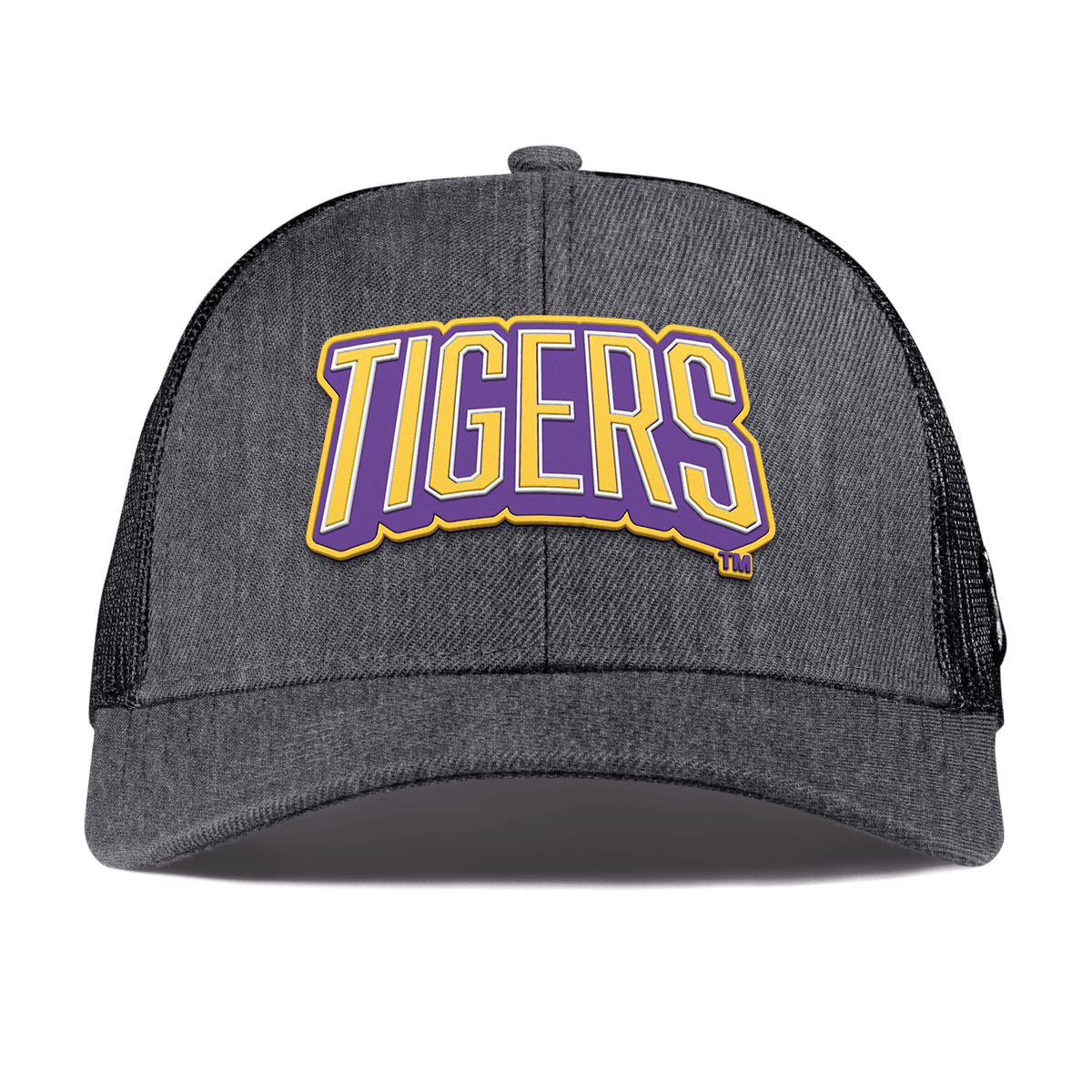 Louisiana State University "LSU Tigers Block" Curved Stretch Trucker Charcoal
