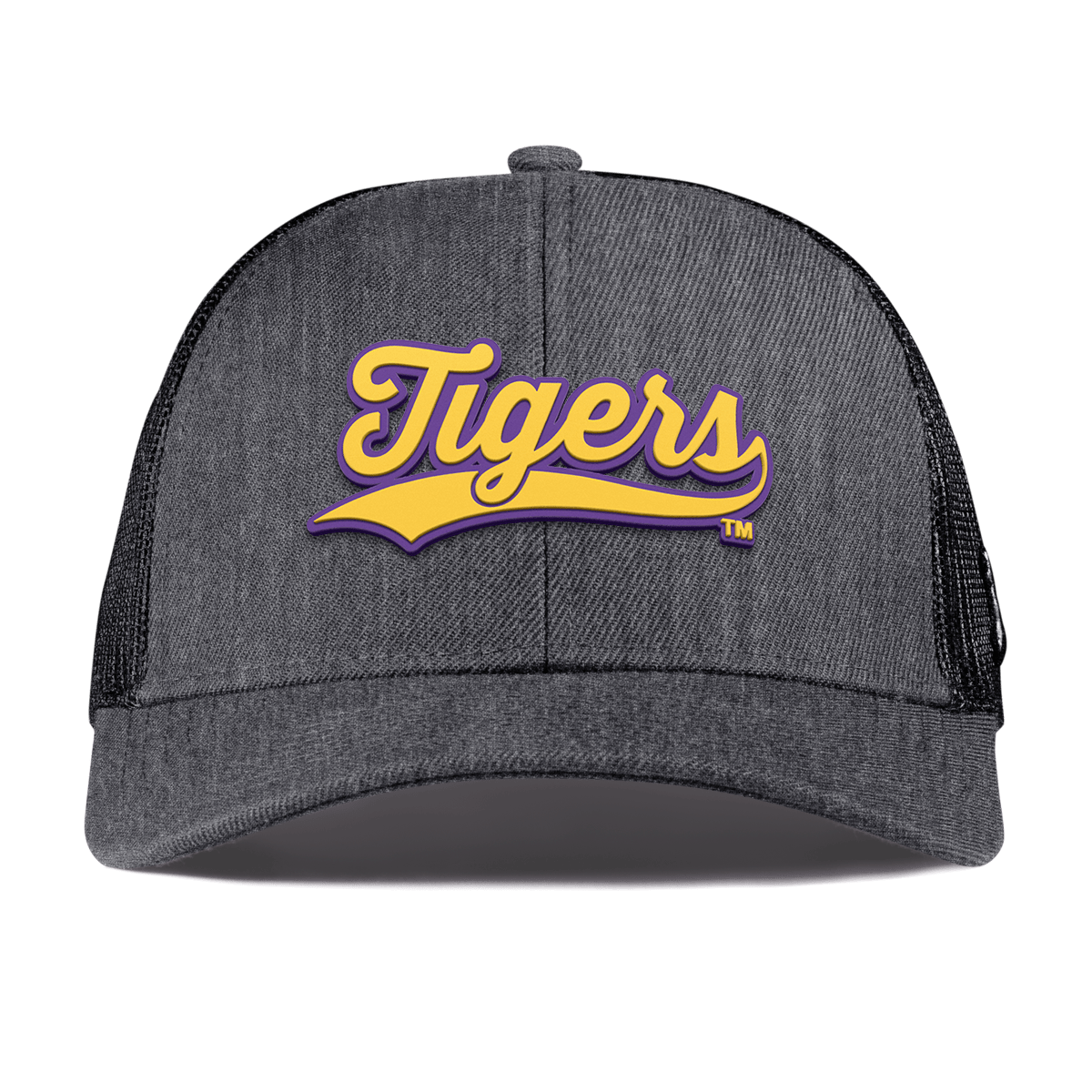 Louisiana State University "LSU Tigers Script" Curved Stretch Trucker Charcoal