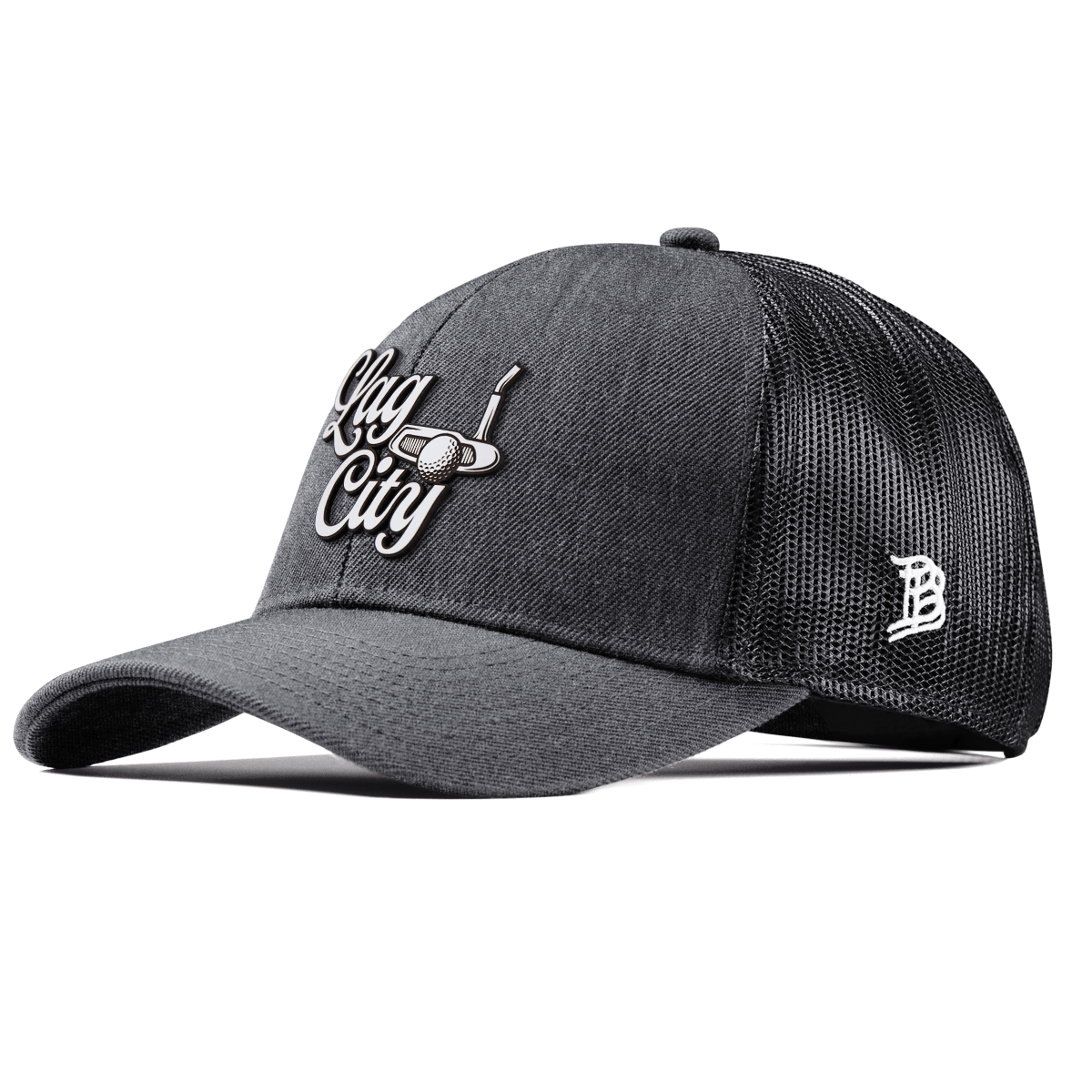 Lag City Script Curved Stretch Trucker Charcoal
