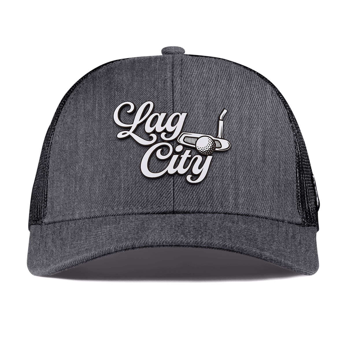 Lag City Script Curved Stretch Trucker Charcoal