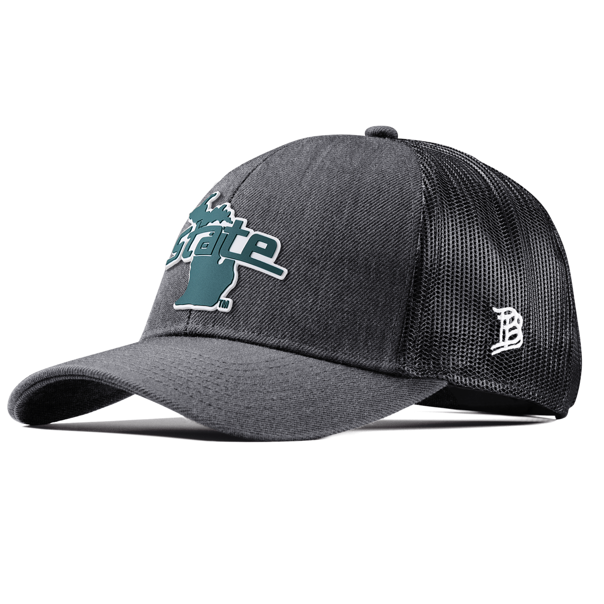 Michigan State University "Michigan State Outline" Stretch Snapback Trucker Charcoal
