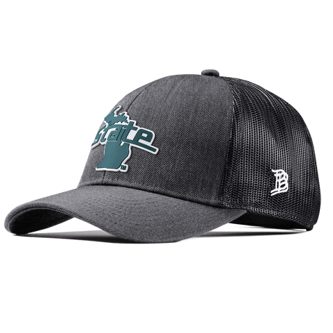 Michigan State University "Michigan State Outline" Stretch Snapback Trucker Charcoal