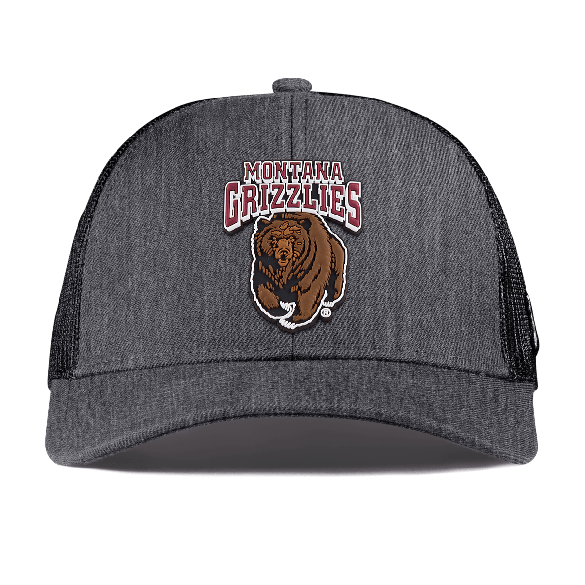 University of Montana "Montana Grizzlies Team Logo" Curved Stretch Trucker Charcoal