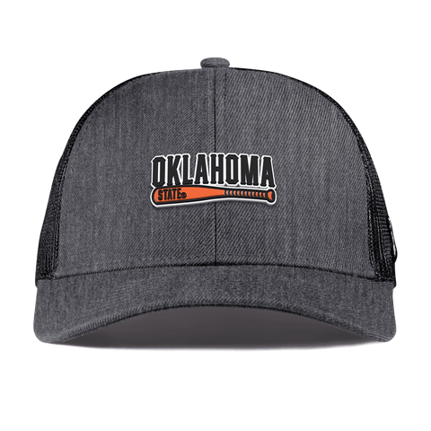 Oklahoma State University "OSU Baseball" Curved Stretch Trucker Charcoal