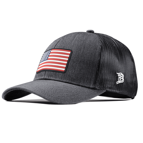 Old Glory PVC Stretch Snapback Trucker Charcoal