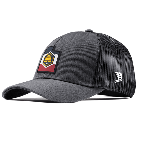 Utah 45 PVC Stretch Snapback Trucker Charcoal